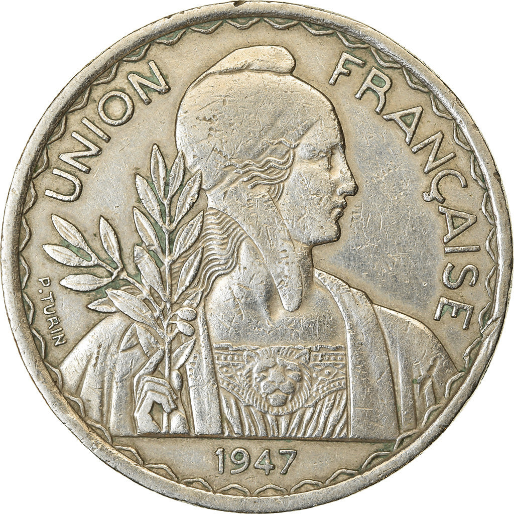 Moeda, INDOCHINA FRANCESA, Piastre, 1947, Paris, EF(40-45), Cobre-níquel