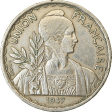 Moeda, INDOCHINA FRANCESA, Piastre, 1947, Paris, EF(40-45), Cobre-níquel