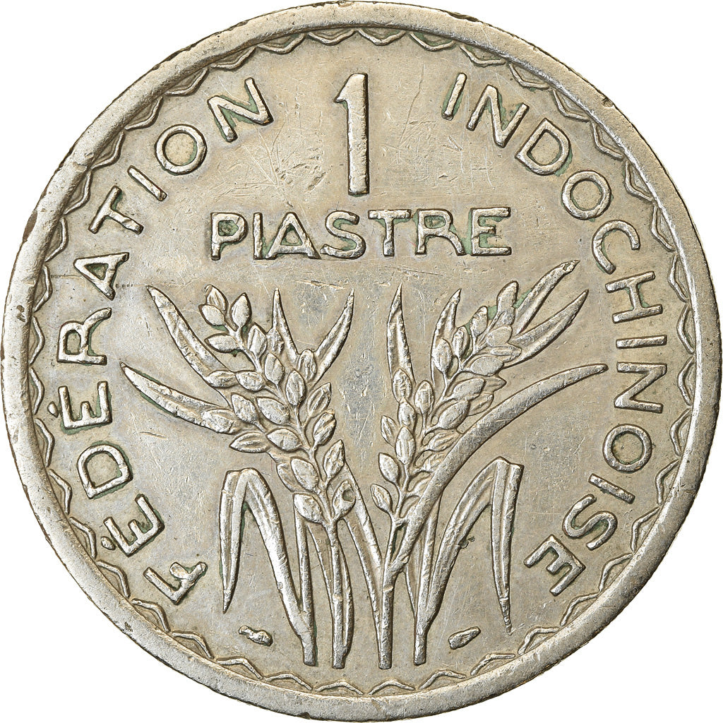 Moeda, INDOCHINA FRANCESA, Piastre, 1947, Paris, EF(40-45), Cobre-níquel