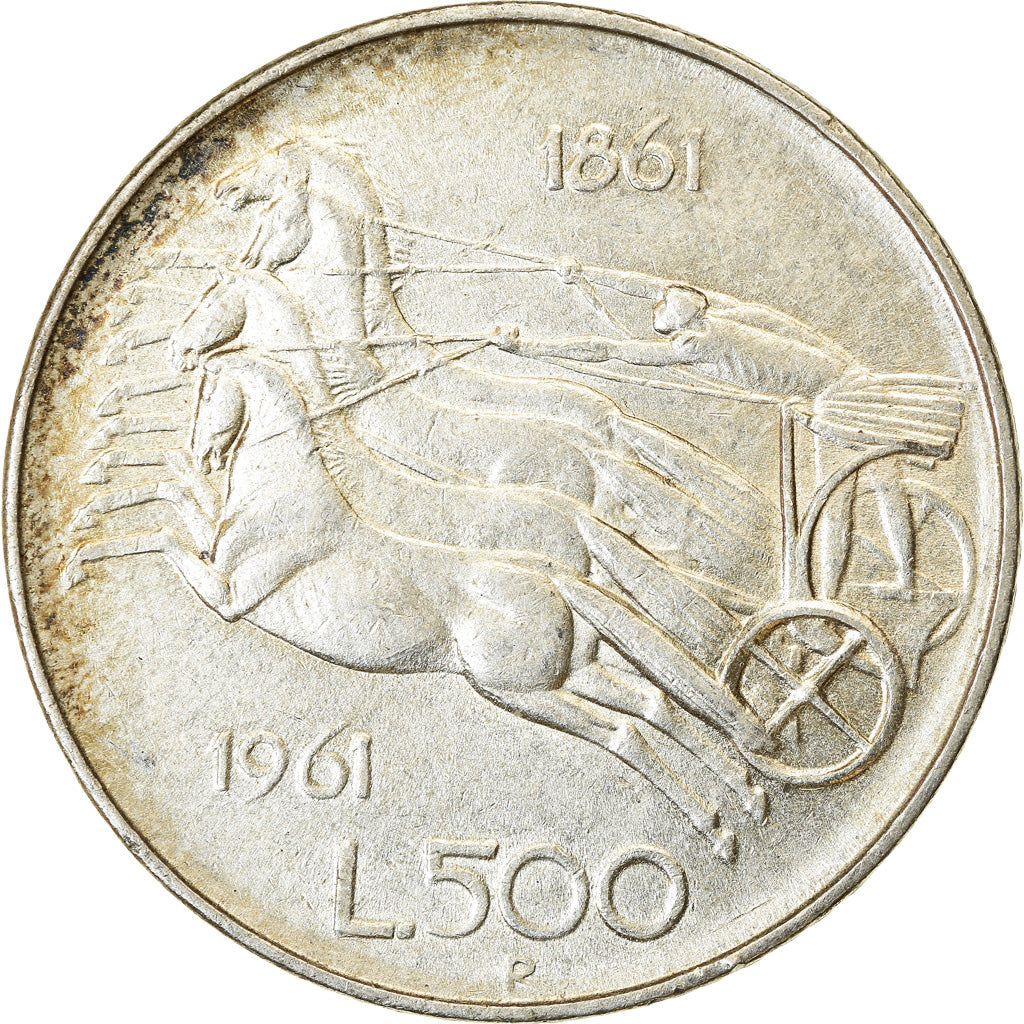 Coin, Italy, 500 Lire, 1961, Rome, VF(30-35), Silver, KM:99