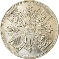 Coin, Great Britain, Elizabeth II, Crown, 1953, EF(40-45), Copper-nickel, KM:894