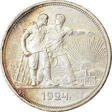 Coin, Russia, Rouble, 1924, Saint-Petersburg, VF(30-35), Silver, KM:90.1