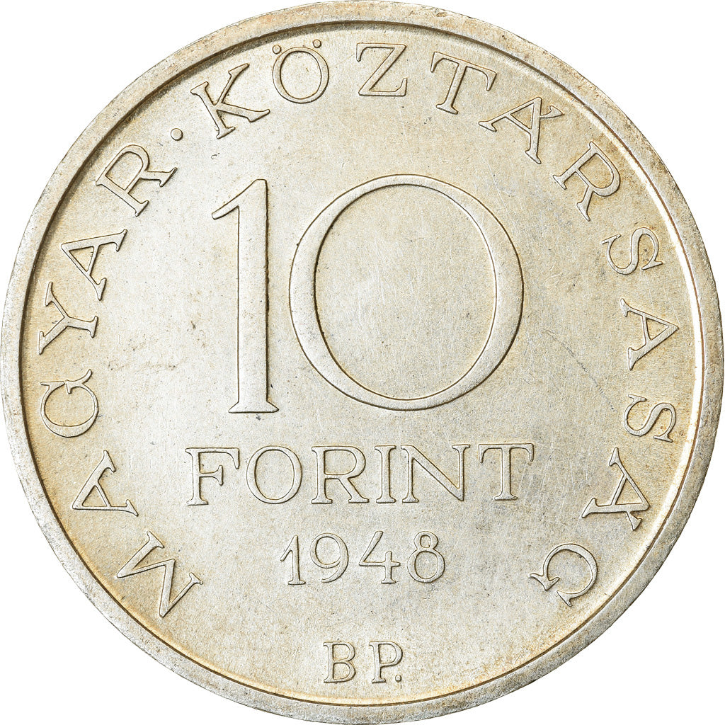 Coin, Hungary, 10 Forint, 1948, Budapest, EF(40-45), Silver, KM:538