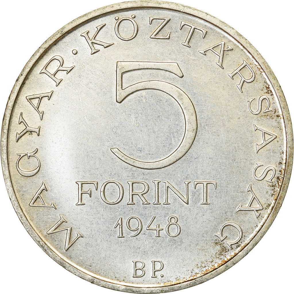 Coin, Hungary, 5 Forint, 1948, Budapest, EF(40-45), Silver, KM:537