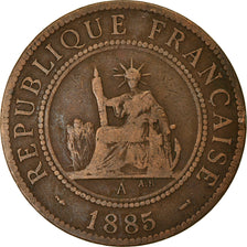 Coin, FRENCH INDO-CHINA, Cent, 1885, Paris, VF(30-35), Bronze, KM:1