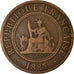 Coin, FRENCH INDO-CHINA, Cent, 1885, Paris, VF(30-35), Bronze, KM:1