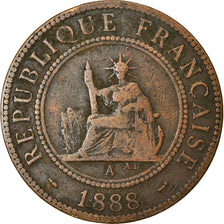 Coin, FRENCH INDO-CHINA, Cent, 1888, Paris, VF(30-35), Bronze, KM:1