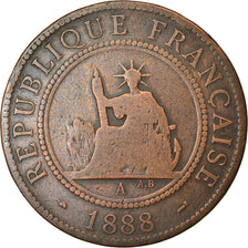 Coin, FRENCH INDO-CHINA, Cent, 1888, Paris, EF(40-45), Bronze, KM:1