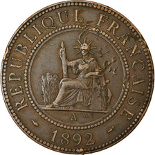 Coin, FRENCH INDO-CHINA, Cent, 1892, Paris, EF(40-45), Bronze, KM:1