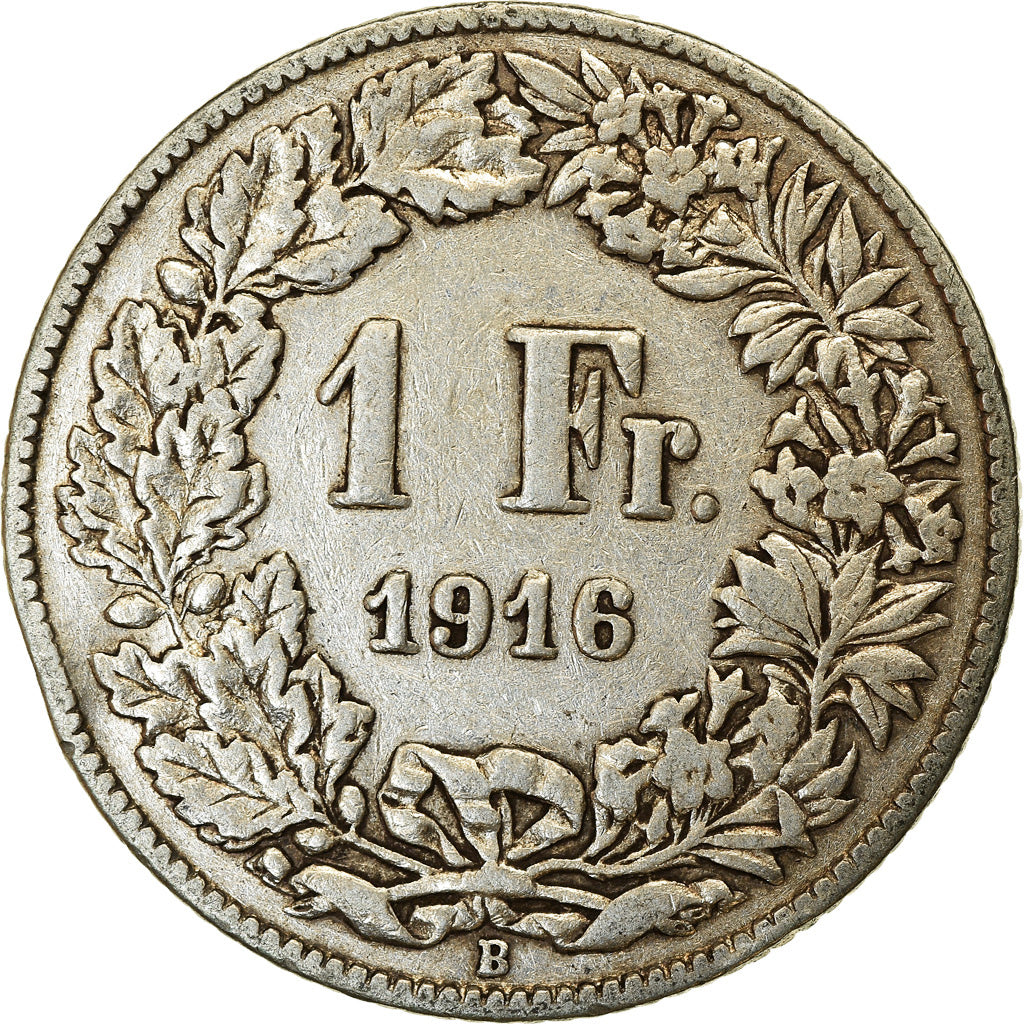 Coin, Switzerland, Franc, 1916, Bern, EF(40-45), Silver, KM:24