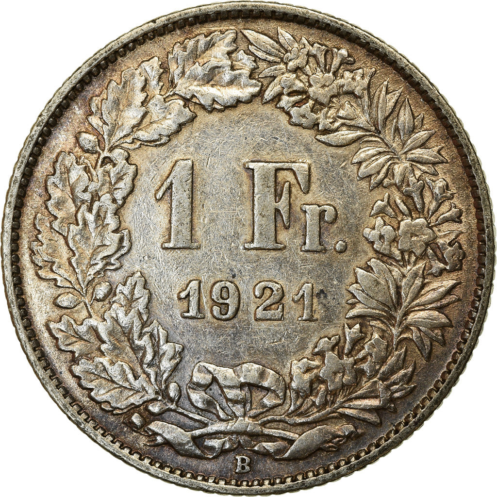 Coin, Switzerland, Franc, 1921, Bern, EF(40-45), Silver, KM:24