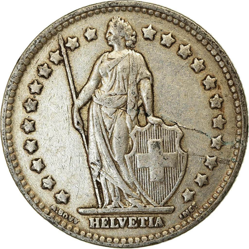 Coin, Switzerland, Franc, 1937, Bern, EF(40-45), Silver, KM:24