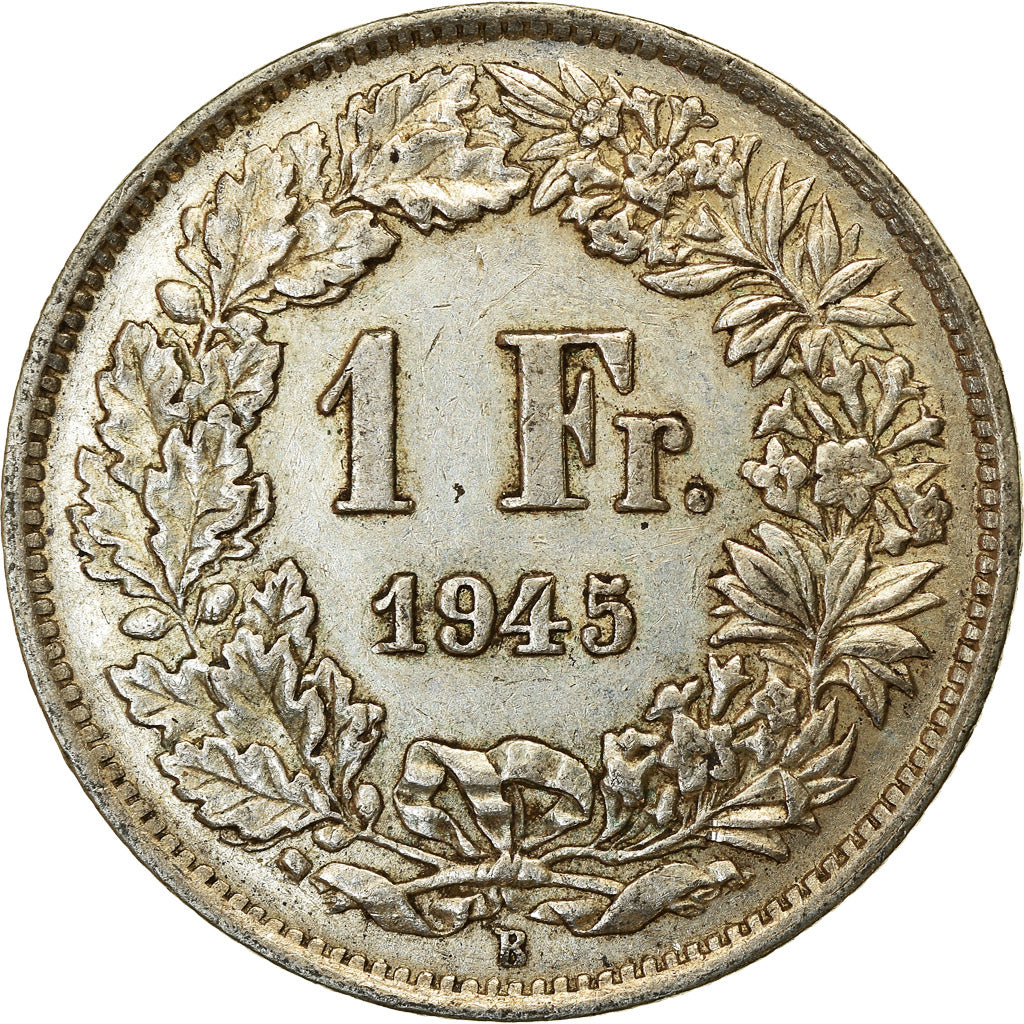 Coin, Switzerland, Franc, 1945, Bern, EF(40-45), Silver, KM:24