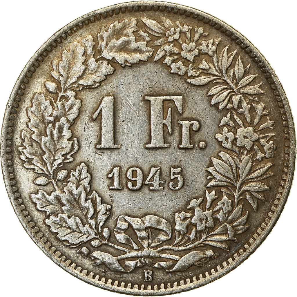 Coin, Switzerland, Franc, 1945, Bern, EF(40-45), Silver, KM:24