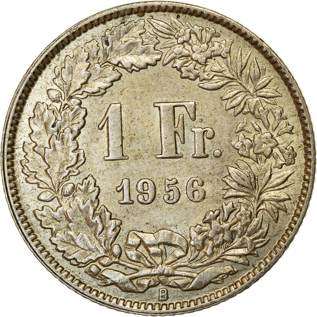 Coin, Switzerland, Franc, 1956, Bern, EF(40-45), Silver, KM:24