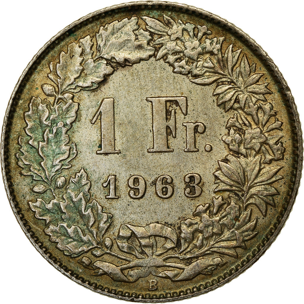 Coin, Switzerland, Franc, 1963, Bern, VF(30-35), Silver, KM:24