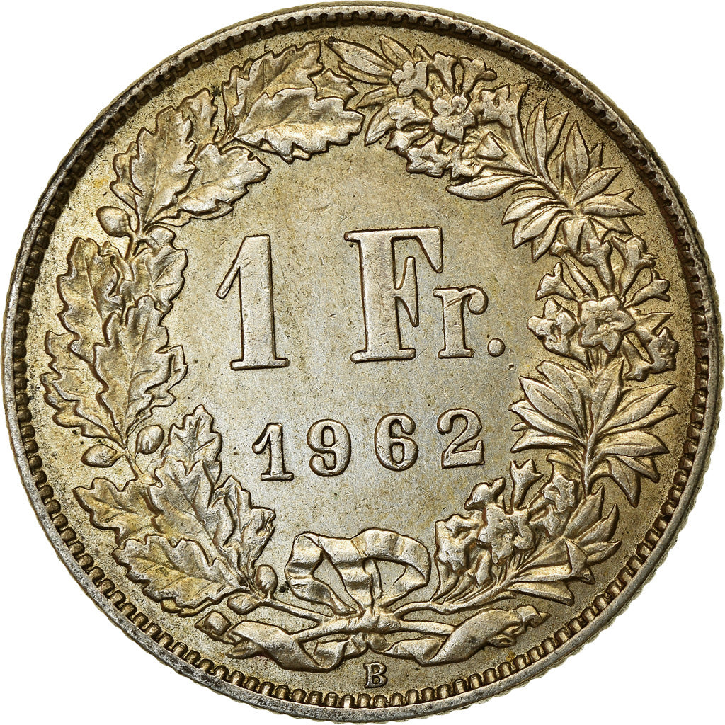 Coin, Switzerland, Franc, 1962, Bern, EF(40-45), Silver, KM:24