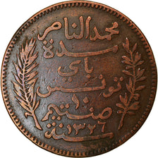 Coin, Tunisia, Muhammad al-Nasir Bey, 10 Centimes, 1908, Paris, EF(40-45)