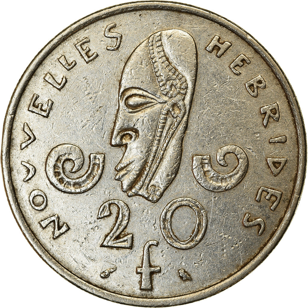 Coin, New Hebrides, 20 Francs, 1967, Paris, EF(40-45), Nickel, KM:3.1