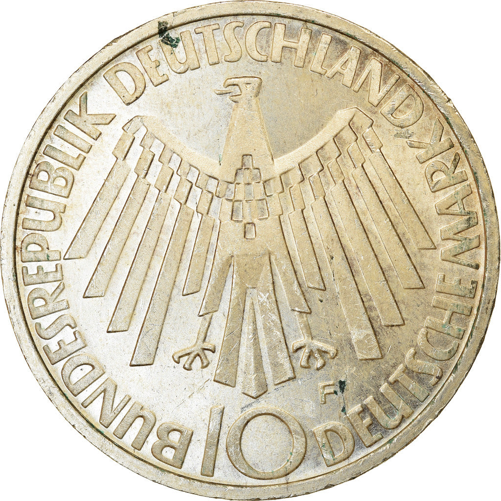 Münze, Bundesrepublik Deutschland, 10 Mark, 1972, Stuttgart, SS, Silber, KM:130