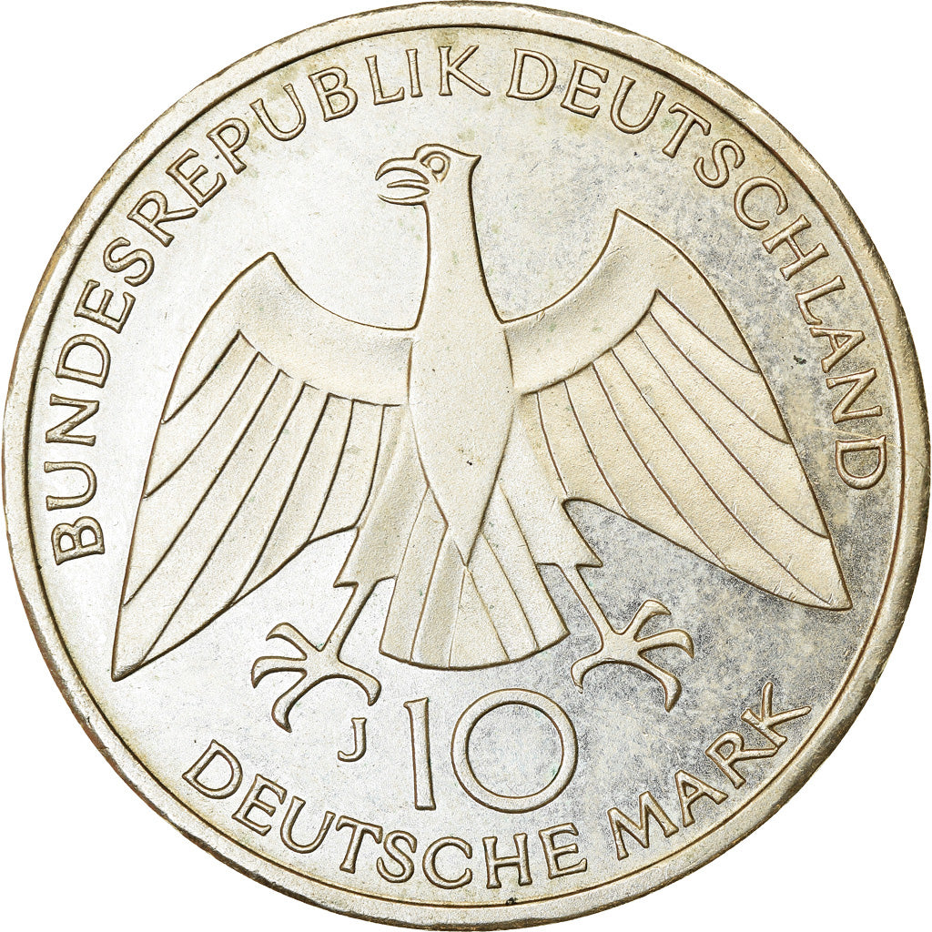 Moneda, ALEMANIA - REPÚBLICA FEDERAL, 10 Mark, 1972, Hamburg, MBC, Plata
