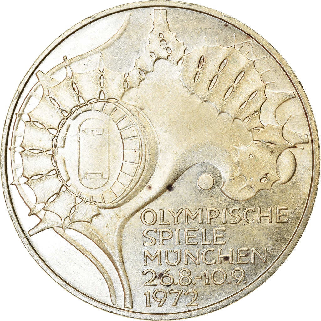 Moneta, Niemcy - RFN, 10 Mark, 1972, Karlsruhe, EF(40-45), Srebro, KM:133