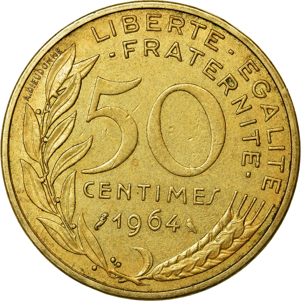 Coin, France, Marianne, 50 Centimes, 1964, Paris, EF(40-45), Aluminum-Bronze