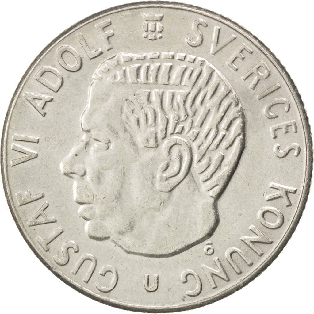 SWEDEN, Krona, 1968, KM #786.2, AU(50-53), Silver, 25, 6.87