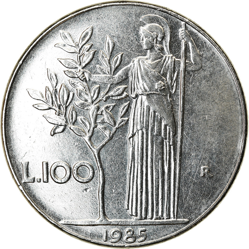 Coin, Italy, 100 Lire, 1985, Rome, EF(40-45), Stainless Steel, KM:96.1