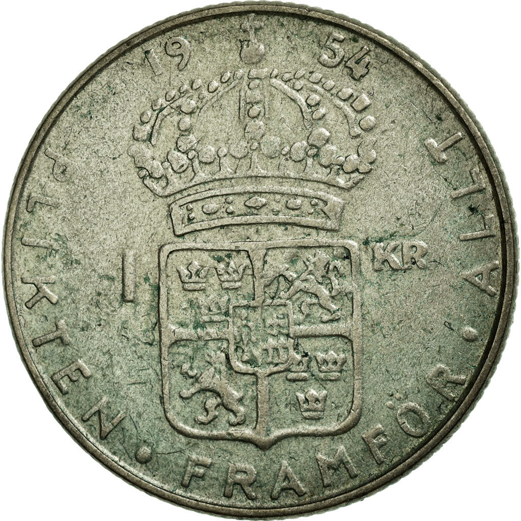 Coin, Sweden, Gustaf VI, Krona, 1966, AU(50-53), Silver, KM:826
