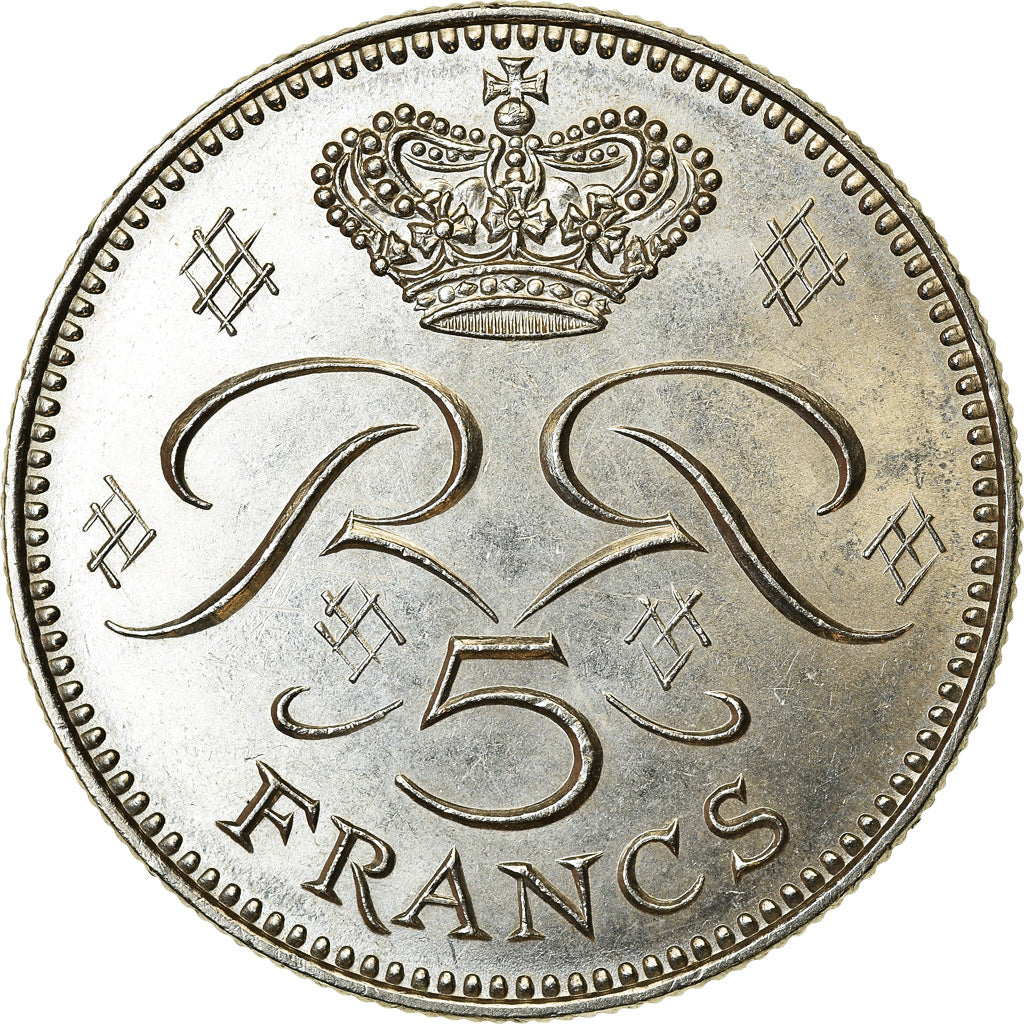 Coin, Monaco, Rainier III, 5 Francs, 1974, AU(50-53), Copper-nickel, KM:150
