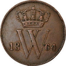 Munten, Nederland, William III, Cent, 1864, ZF, Koper, KM:100