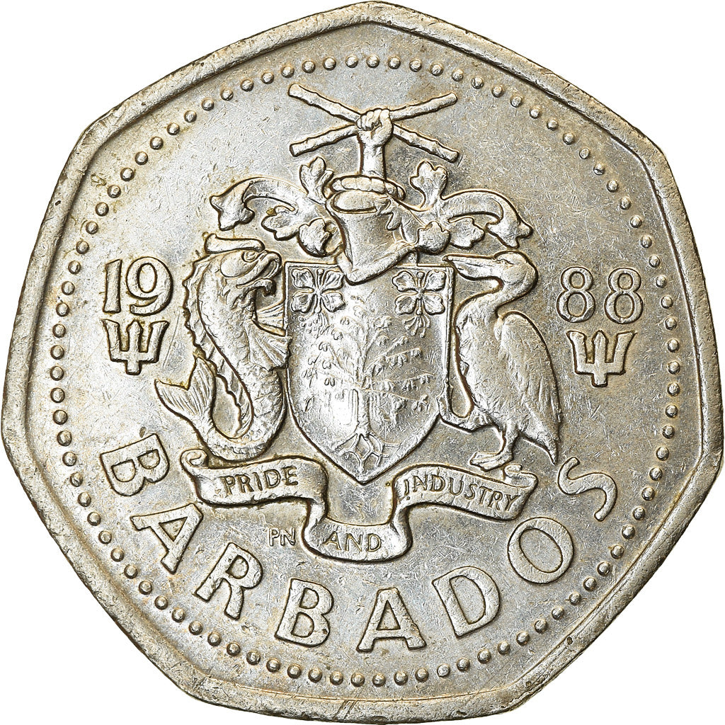Coin, Barbados, Dollar, 1988, Franklin Mint, MS(65-70), Copper-nickel, KM:14.2