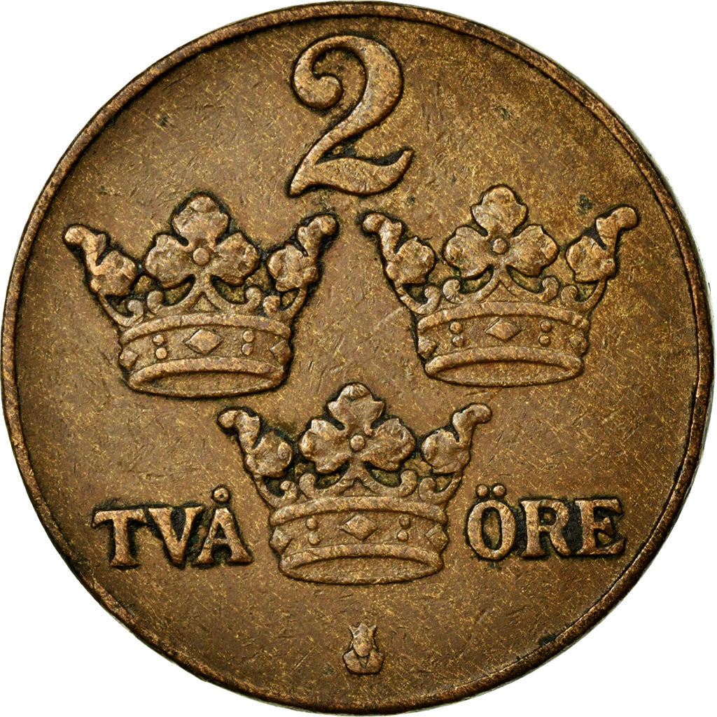 Coin, Sweden, Gustaf V, 2 Öre, 1937, AU(50-53), Bronze, KM:778