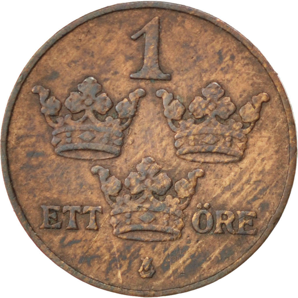 SWEDEN, Ore, 1911, KM #777.2, EF(40-45), Bronze, 16, 1.94