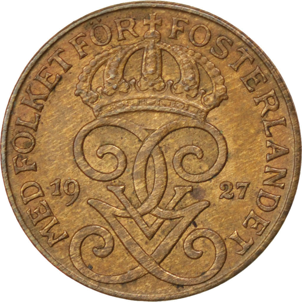 SWEDEN, 50 Ore, 1927, KM #796, EF(40-45), Nickel-Bronze, 22, 2.01