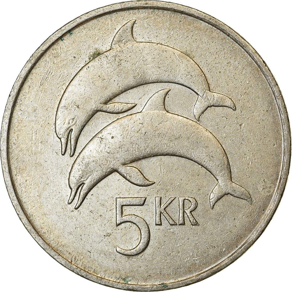 Coin, Iceland, 5 Kronur, 1984, EF(40-45), Copper-nickel, KM:28