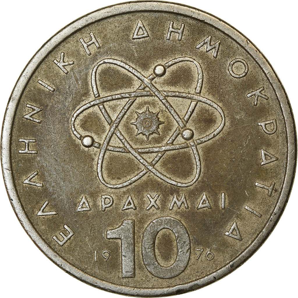 Monnaie, Grèce, 10 Drachmai, 1976, TB+, Copper-nickel, KM:119