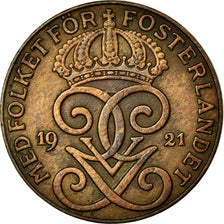 Coin, Sweden, Gustaf V, 2 Öre, 1921, EF(40-45), Bronze, KM:778