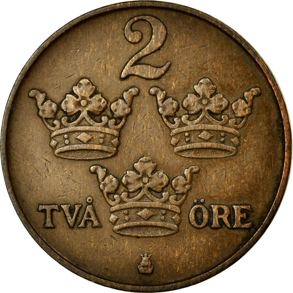 Coin, Sweden, Gustaf V, 2 Öre, 1916, EF(40-45), Bronze, KM:778
