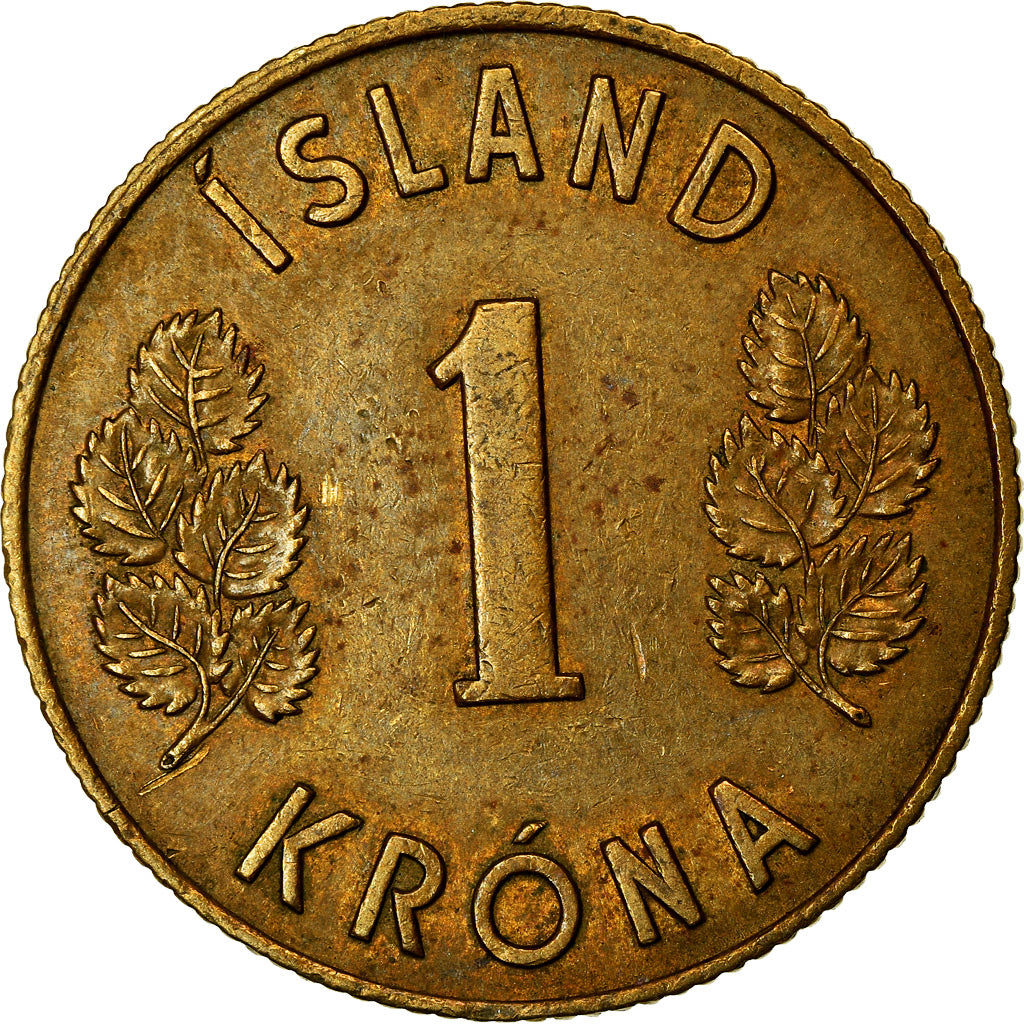 Coin, Iceland, Krona, 1963, EF(40-45), Nickel-brass, KM:12a