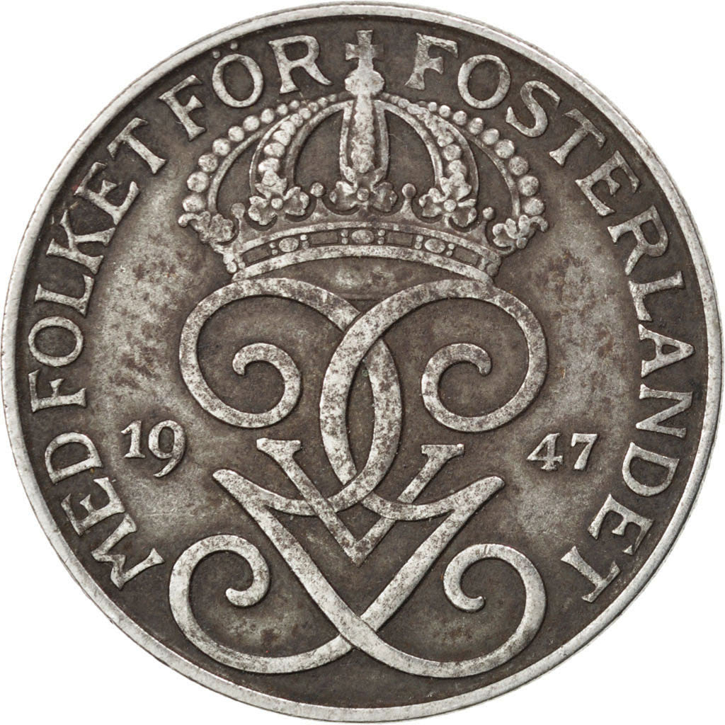 SWEDEN, 5 Ore, 1947, KM #812, EF(40-45), Iron, 27, 6.64