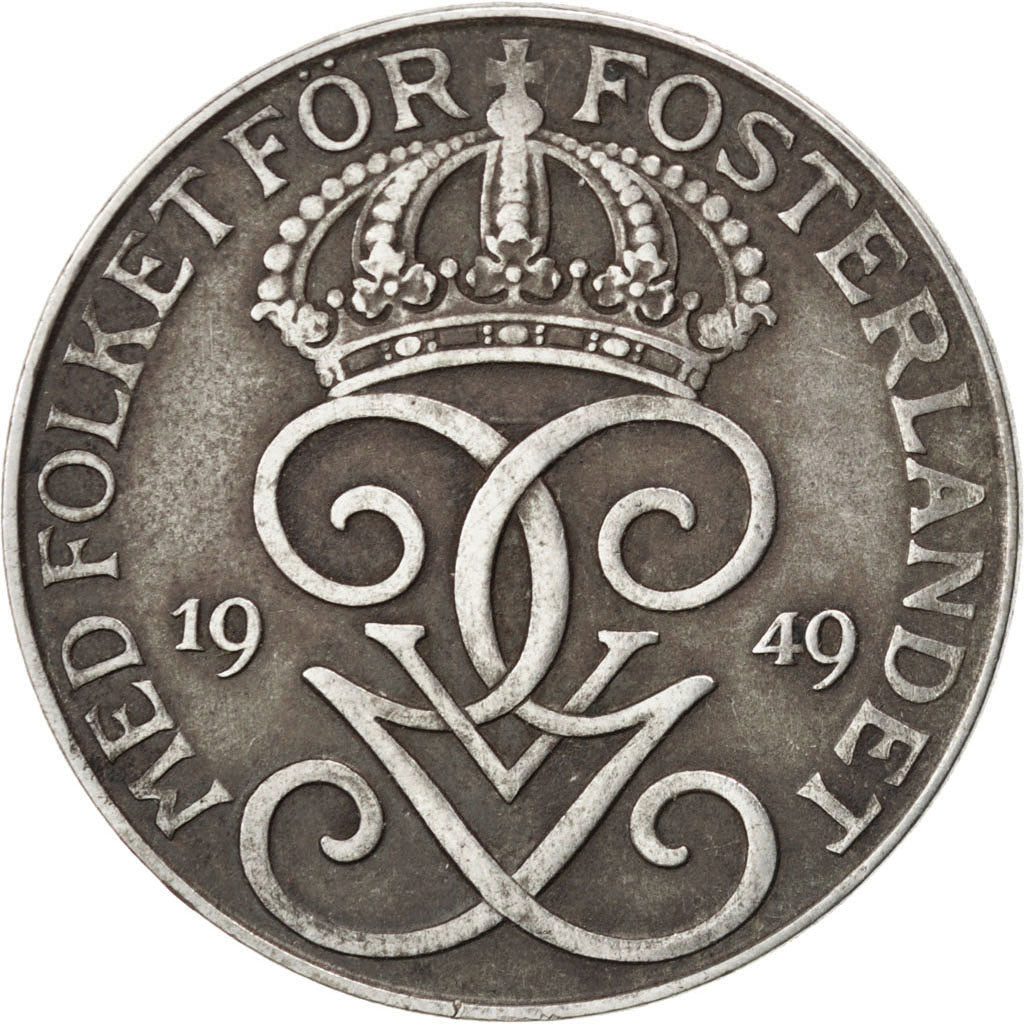 SWEDEN, 5 Ore, 1949, KM #812, EF(40-45), Iron, 27, 6.83