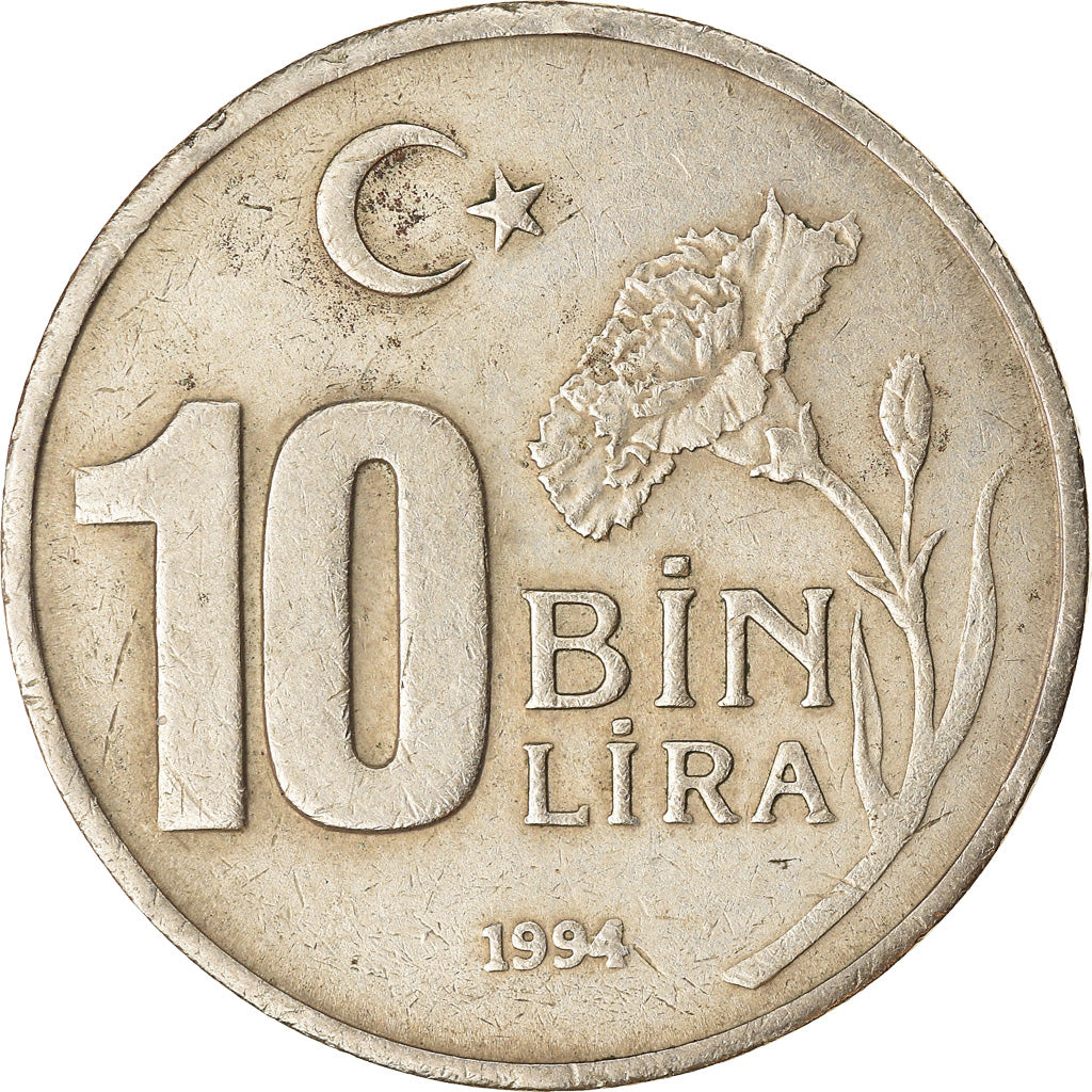 Monnaie, Turquie, 10000 Lira, 10 Bin Lira, 1994, TTB, Copper-Nickel-Zinc