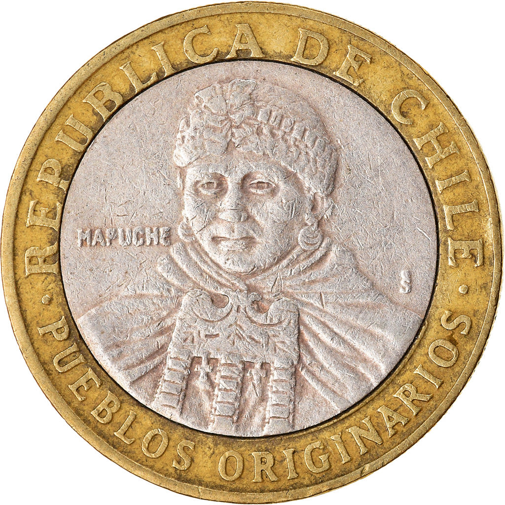 Moneda, Chile, 100 Pesos, 2004, Santiago, MBC, Bimetálico, KM:236