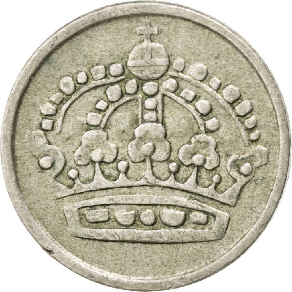 SWEDEN, 10 Ore, 1953, KM #823, EF(40-45), Silver, 15, 1.42