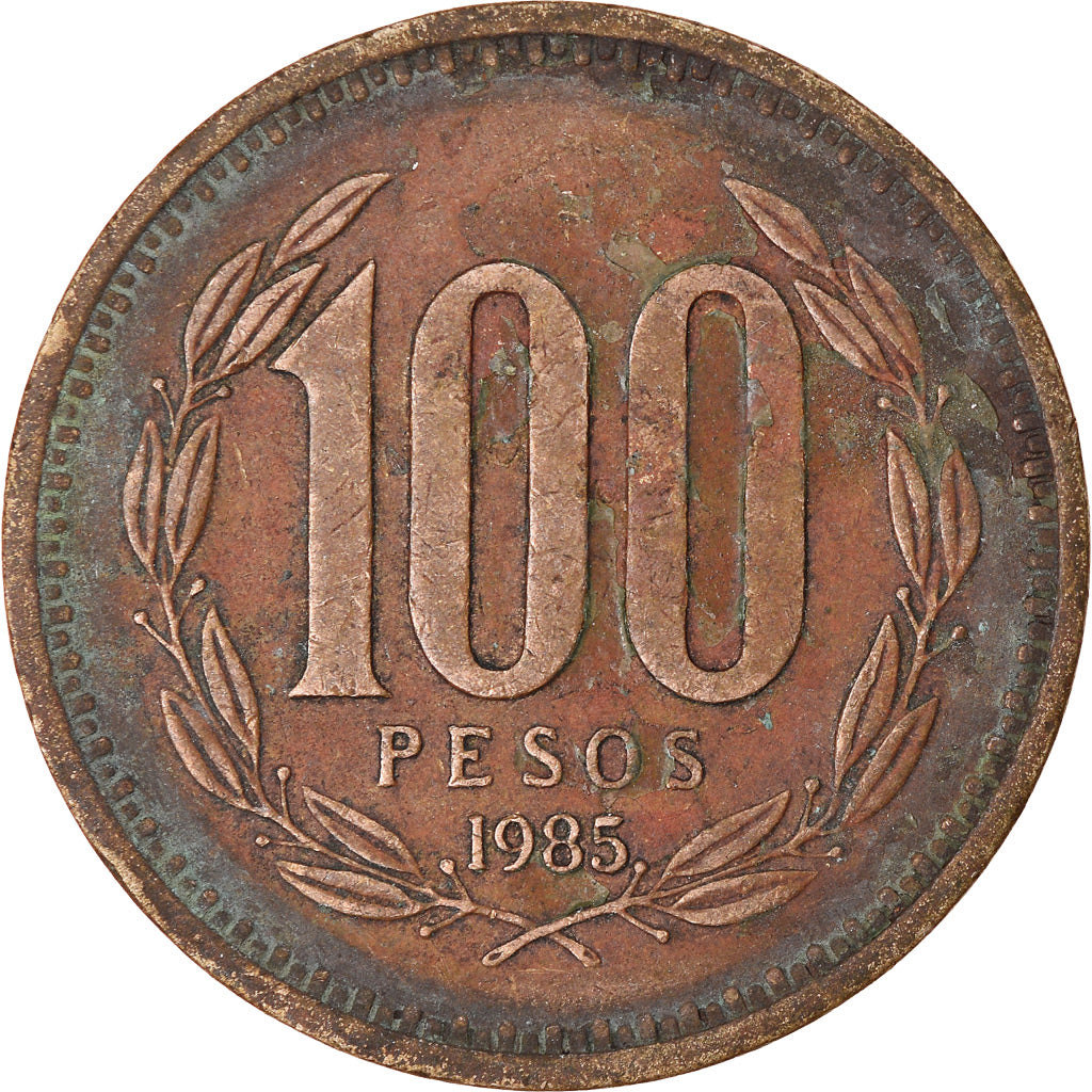 Moneda, Chile, 100 Pesos, 1985, Santiago, BC+, Aluminio - bronce, KM:226.1