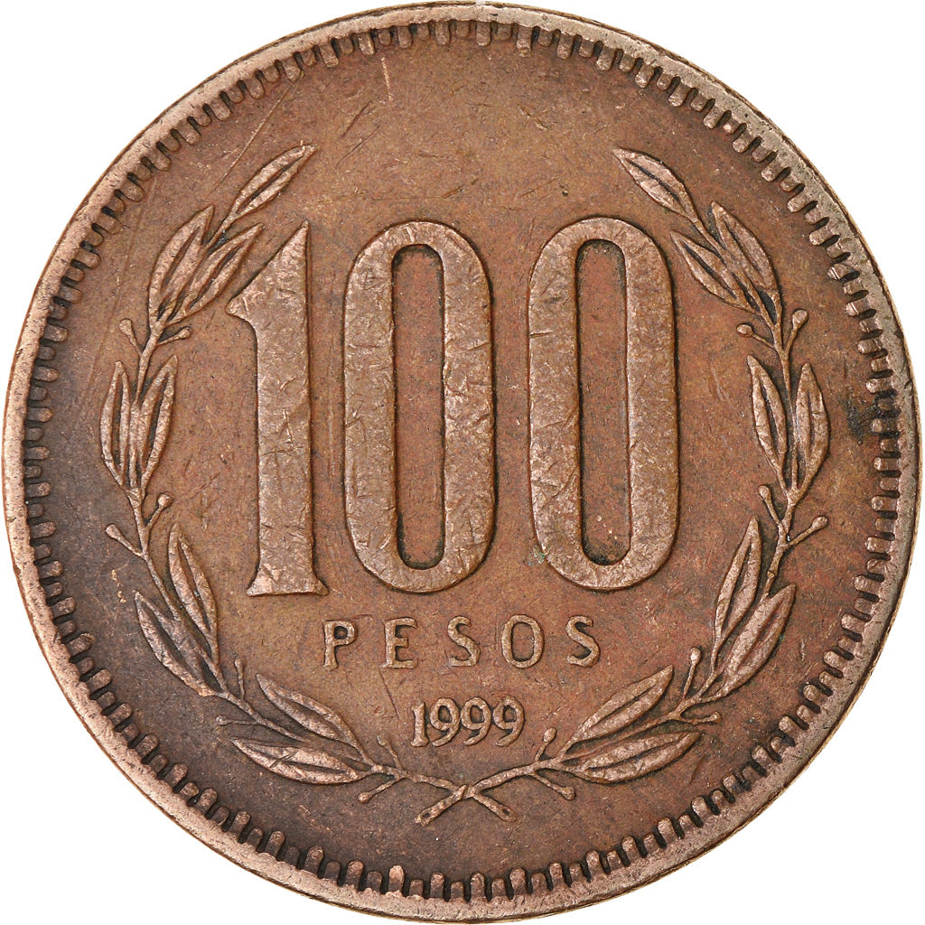 Moneda, Chile, 100 Pesos, 1999, Santiago, BC+, Aluminio - bronce, KM:226.2