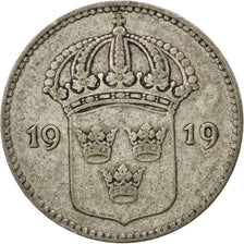 Coin, Sweden, Gustaf V, 10 Öre, 1919, EF(40-45), Silver, KM:780
