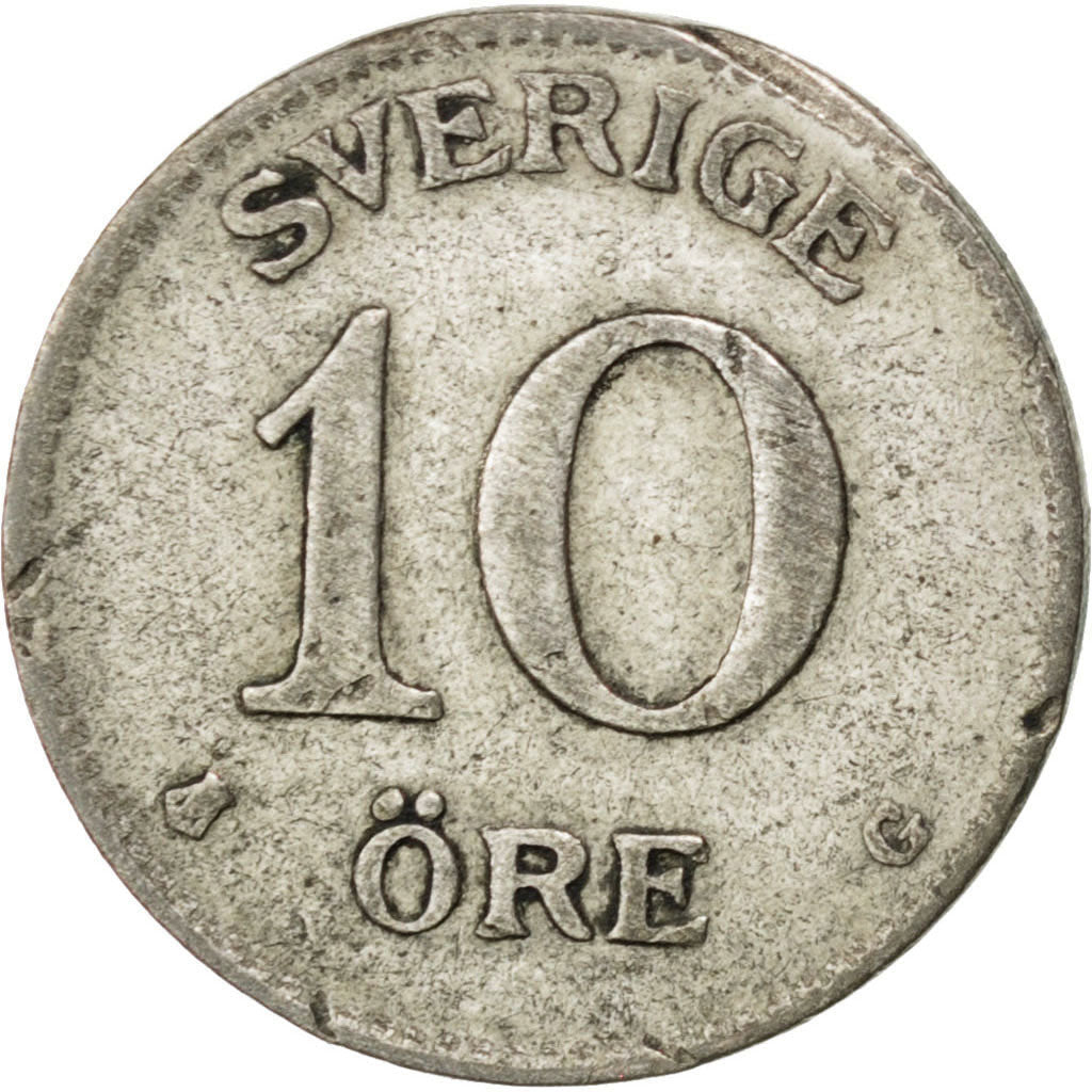 SWEDEN, 10 Ore, 1930, KM #780, EF(40-45), Silver, 15, 1.46